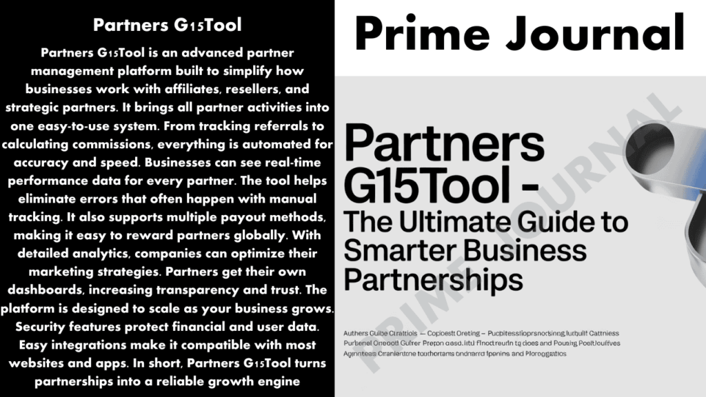In today’s digital world, collaboration and partnerships are vital for innovation, growth, and productivity. One term that has gained attention is “Partners G15Tool.” Although it is not yet widely documented in traditional sources, it is commonly discussed across blogs and tech forums as a framework for partnerships, affiliate programs, or integration networks linked with the G15Tool platform. Essentially, Partners G15Tool refers to collaborations between the G15Tool platform and external entities — from content creators and marketers to service providers and developers. These partnerships aim to expand reach, improve user experiences, and introduce new features or integrations. However, users often have questions about transparency, credibility, and actual value. Understanding what Partners G15Tool is, how it works, and what benefits or risks it brings is essential for anyone considering joining or collaborating with this platform. What Is Partners G15Tool? Partners G15Tool is a term used to describe collaborative relationships connected to the G15Tool platform. Depending on the context, it can mean: A partner portal where service providers manage client accounts and integrate G15Tool services. A network of affiliates and collaborators, including content creators, brands, and developers, contributing content, reviews, or integrations. A collaborative ecosystem designed to streamline workflows, unify tools, and simplify team operations. In short, Partners G15Tool represents strategic collaboration among multiple parties to enhance the platform’s functionality, visibility, and value for both users and partners. How Partners G15Tool Works The workings of Partners G15Tool depend on its application: 1. Partner Portal for Agencies In this model, Partners G15Tool functions like a central hub for agencies or service providers, allowing them to: Access all client accounts in one dashboard Monitor usage, performance, and licenses Generate reports and share updates Communicate with clients and support teams Access marketing materials and training resources This is especially useful for IT firms, digital agencies, and consulting businesses managing multiple client accounts. 2. Affiliate and Content Collaboration Another interpretation is as a content and affiliate partnership network. Here: Brands provide products or tools to G15Tool for review Writers and experts co-author tutorials or guides Partners get exposure, while G15Tool gains high-quality content This model is popular for those seeking marketing visibility and audience reach. 3. Ecosystem Integration Framework Some descriptions define Partners G15Tool as a technical ecosystem, focusing on: Unified access and identity management Shared task and workflow data Transparency, privacy, and security Interoperability with other apps or tools This model is more technical, targeting companies that need integrated digital workflows. Benefits of Partners G15Tool 1. Enhanced Collaboration Partners can share tools, resources, and workflows more effectively, reducing miscommunication and improving productivity. 2. Access to Expertise Collaborating with G15Tool provides partners with audience exposure and credibility while giving users valuable insights from experts. 3. Increased Visibility Affiliate or collaborative content often attracts more traffic, helping both partners and the platform reach a broader audience. 4. Structured Workflow Management For agencies and service providers, a centralized portal simplifies account management, reporting, and daily operations. 5. Revenue Opportunities Affiliate partnerships and co-marketing can generate additional revenue streams for both partners and G15Tool. Challenges & Risks 1. Limited Transparency Official information on Partners G15Tool is sparse, and it can be hard to verify specific claims. 2. SEO-Focused Content Many sources discussing Partners G15Tool use repetitive phrasing, indicating a focus on search visibility rather than unique insights. 3. Unverified Claims Without clear documentation, benefits like performance improvements or success stories may be exaggerated. 4. Credibility Concerns Some content presenting partnerships may lean heavily on affiliate promotion, requiring users to critically assess claims. How to Evaluate or Join Partners G15Tool 1. Verify Official Information Seek official details from G15Tool’s website or business contacts rather than relying solely on third-party blogs. 2. Request Clear Terms Ask for documented terms, partner benefits, metrics, and expectations before committing. 3. Clarify Your Goals Determine whether your goal is marketing visibility, workflow integration, or revenue generation. 4. Start Small Test with a pilot project or small collaboration before making long-term commitments. Practical Use Cases Marketing & Affiliate Partnerships Startups or brands collaborate for reviews, tutorials, and visibility to reach targeted audiences. Partner Portal Management Agencies manage multiple client accounts efficiently using centralized dashboards and reporting tools. Ecosystem Integration Developers create integrations that extend G15Tool functionality, such as syncing tasks or sharing analytics securely. Conclusion (Approx. 150 words) Partners G15Tool is a versatile term describing collaborative, integrative, and affiliate activities within the G15Tool platform, which focuses on gadgets, productivity tools, and workflow integration. It can take the form of a partner portal for agencies, a content and affiliate network, or a technical ecosystem for workflow integration. Across all forms, the common theme is collaboration to create value beyond what a single entity can achieve. The platform offers multiple benefits, including enhanced collaboration, increased visibility, structured workflow management, and revenue opportunities. However, it also presents challenges, such as limited transparency, unverified claims, and potential credibility concerns. For businesses or creators considering Partners G15Tool, the best approach is to clarify goals, verify official information, and begin with small-scale testing. This ensures that participation maximizes benefits while minimizing risks in an evolving digital ecosystem. 5 FAQs 1. What does “Partners G15Tool” mean? It describes collaborative relationships connected to the G15Tool platform, including partner portals, affiliate networks, and integrations. 2. Is Partners G15Tool an official program? There is no universally verified or clearly documented official program, and descriptions vary across sources. 3. How do G15Tool partnerships benefit businesses? Benefits include visibility, content sharing, workflow tools, revenue opportunities, and centralized management for multiple clients. 4. Are G15Tool partner claims reliable? Some sources may exaggerate benefits, so it’s important to verify claims and review terms carefully. 5. How can I join Partners G15Tool? Contact the platform’s official business or support team, request partnership terms, and start with a small-scale collaboration.